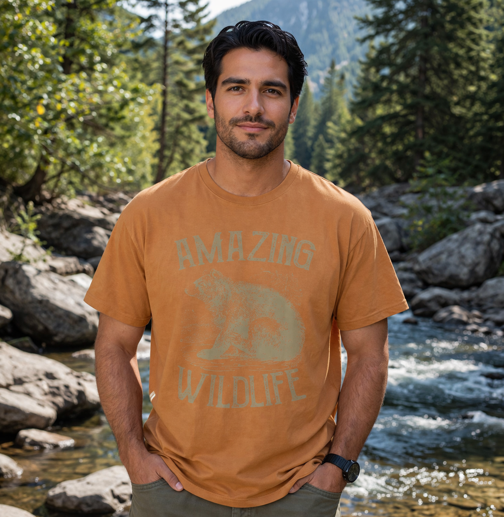 Amazing Wildlife Tee — Vintage Bear Graphic Oversized T‑Shirt